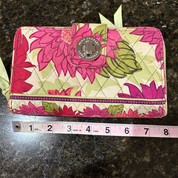 Vera Bradley Handbags - Vera Bradley Wallet Womens One Size Hello Dahlia Floral Zip-Around Turn